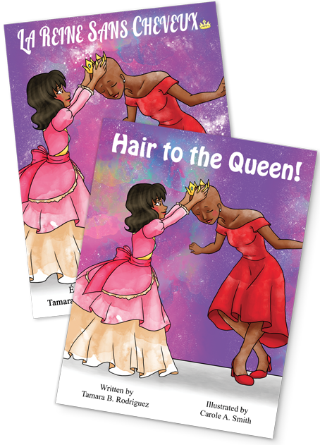 Hair to the Queen! in English and French