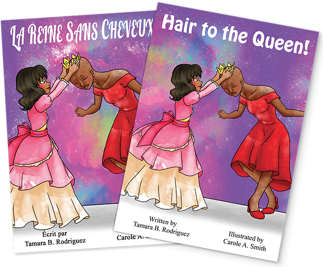 Hair to the Queen! in English and French